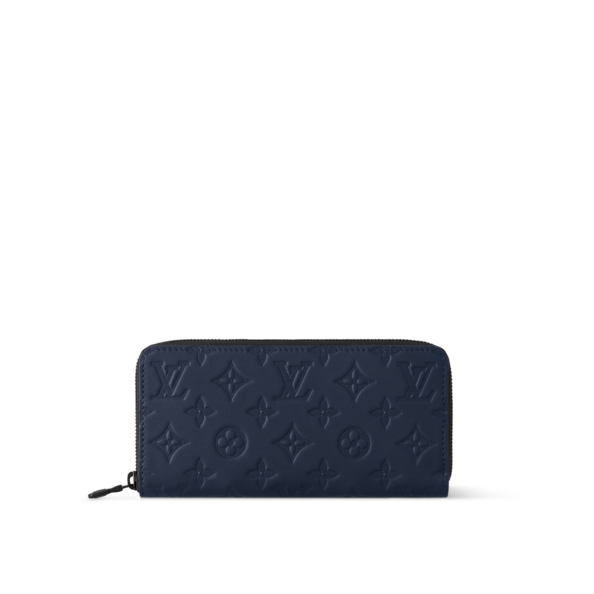 LOUIS VUITTON ネイビー ジッピーウォレット Zippy Wallet Horizontal Monogram Shadow Leather - Men Small